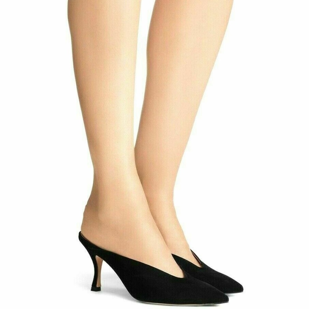 STUART WEITZMAN Black Suede "LULAH" Pump Mules - Picture 5 of 8
